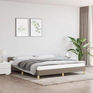vidaXL Posteľný rám s čelom sivohnedý 180x200 cm látka