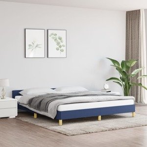 vidaXL Posteľný rám s čelom modrý 180x200 cm látka