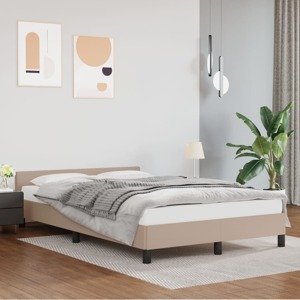 vidaXL Posteľný rám s čelom kapučínový 120x200 cm umelá koža