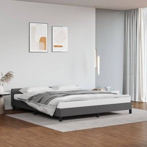 vidaXL Posteľný rám s čelom sivý 180x200 cm umelá koža