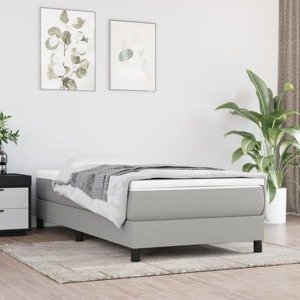 vidaXL Matrac s taštičkovými pružinami bledosivý 90x190x20 cm látka