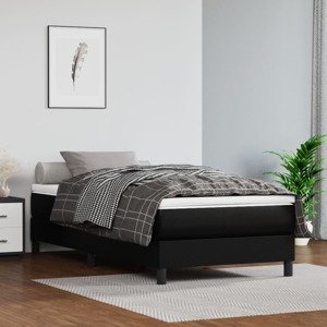 vidaXL Matrac s taštičkovými pružinami čierny 90x190x20 cm umelá koža