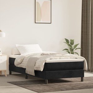 vidaXL Matrac s taštičkovými pružinami čierny 90x200x20 cm zamat