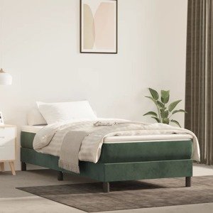 vidaXL Matrac s taštičkovými pružinami tmavozelený 90x200x20 cm zamat