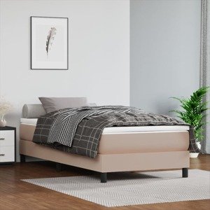 vidaXL Matrac s taštičkovými pružinami kávový 100x200x20 cm umelá koža