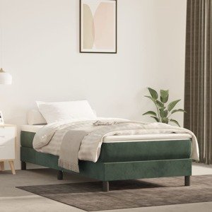 vidaXL Matrac s taštičkovými pružinami tmavozelený 100x200x20 cm zamat
