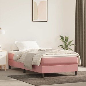 vidaXL Matrac s taštičkovými pružinami ružový 100x200x20 cm zamat