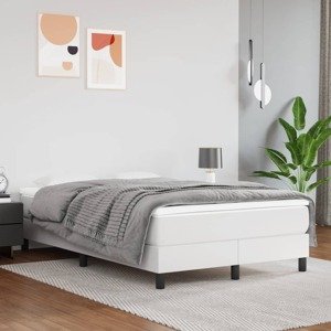 vidaXL Matrac s taštičkovými pružinami biely 120x200x20 cm umelá koža