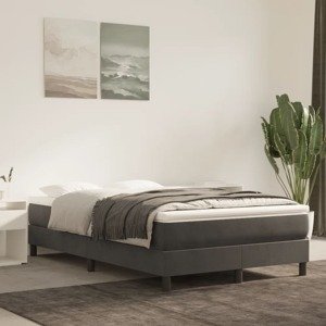 vidaXL Matrac s taštičkovými pružinami tmavosivý 120x200x20 cm zamat
