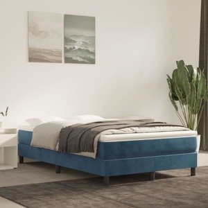 vidaXL Matrac s taštičkovými pružinami tmavomodrá 120x200x20 cm zamat