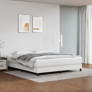 vidaXL Matrac s taštičkovými pružinami biely 160x200x20 cm umelá koža