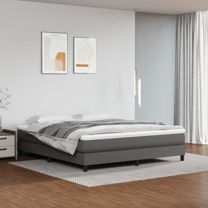 vidaXL Matrac s taštičkovými pružinami sivý 160x200x20 cm umelá koža
