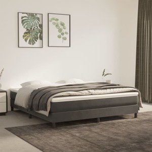 vidaXL Matrac s taštičkovými pružinami tmavosivý 160x200x20 cm zamat