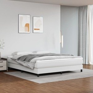 vidaXL Matrac s taštičkovými pružinami biely 180x200x20 cm umelá koža