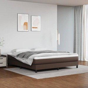 vidaXL Matrac s taštičkovými pružinami hnedý 180x200x20 cm umelá koža