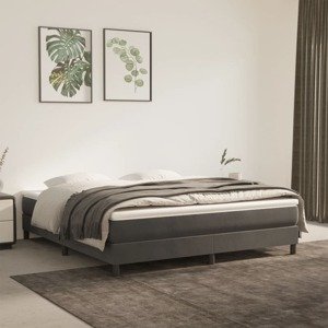 vidaXL Matrac s taštičkovými pružinami tmavosivý 180x200x20 cm zamat