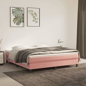 vidaXL Matrac s taštičkovými pružinami ružový 180x200x20 cm zamat