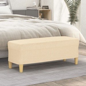 vidaXL Lavička krémová 100x35x41 cm látka