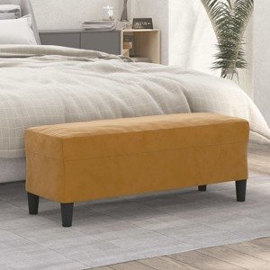 vidaXL Lavička hnedá 100x35x41 cm zamat