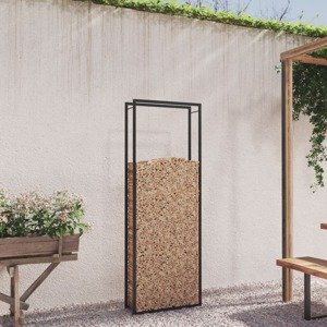 vidaXL Stojan na krbové drevo matný čierny 80x28x222 cm oceľ