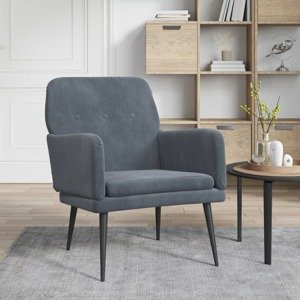 vidaXL Kreslo tmavosivé 62x79x79 cm zamat