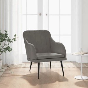 vidaXL Kreslo tmavosivé 63x76x80 cm zamat