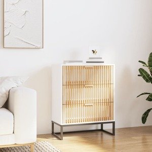 vidaXL Komoda biela 60x30x75 cm kompozitné drevo
