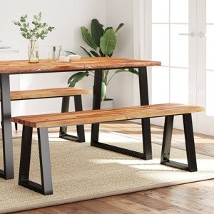 vidaXL Záhradná lavička so živou hranou 140 cm akáciový masív