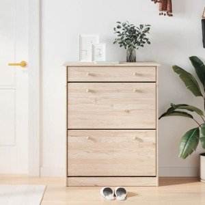 vidaXL Skrinka na topánky ALTA 77x35x96 cm masívna borovica