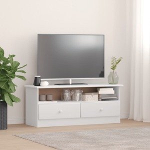 vidaXL TV skrinka so zásuvkami ALTA biela 100x35x41cm borovicový masív