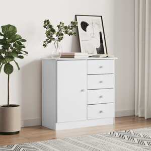vidaXL Komoda ALTA biela 77x35x73 cm borovicový masív