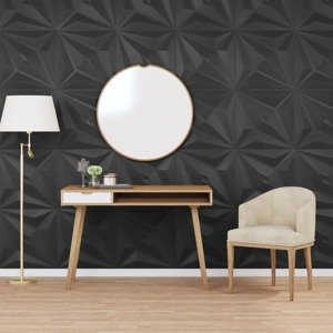 vidaXL Nástenné panely 48 ks čierne 50x50 cm EPS 12 m² hviezda
