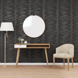 vidaXL Nástenné panely 24 ks čierne 50x50 cm EPS 6 m² kameň