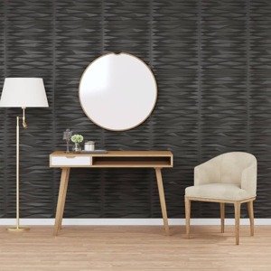 vidaXL Nástenné panely 48 ks, čierne 50x50 cm, XPS 12 m² kameň
