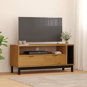 vidaXL TV skrinka FLAM 110x40x50 cm masívna borovica