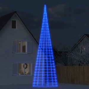 vidaXL Svetlo na vianočný stromček na stožiar 3000 LED modré 800 cm