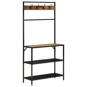 vidaXL Vešiak na kabáty 90x35x180 cm masívny mangovník a železo