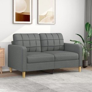 vidaXL 2-miestna pohovka tmavosivá 140 cm látka