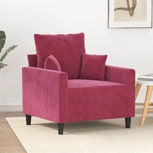 vidaXL Kreslo vínovo-červené 60 cm zamat
