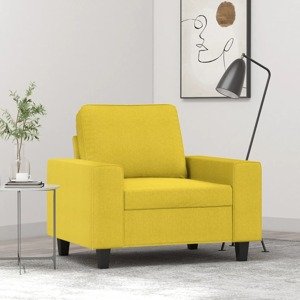 vidaXL Jednomiestna pohovka, svetložltá 60 cm, látka