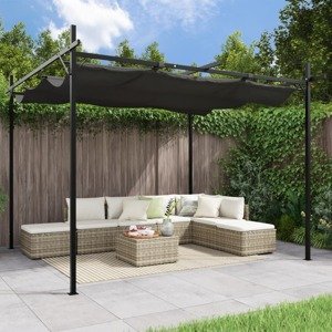vidaXL Pergola so zaťahovacou strechou antracitová 295x292x230 cm