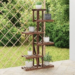 vidaXL Stojan na kvetiny 75x25x140,5 cm masívna jedľa