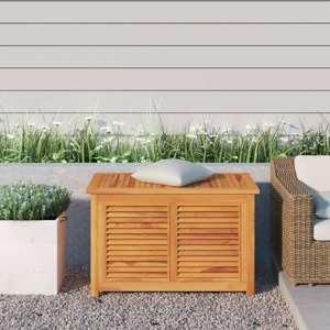 vidaXL Záhradný úložný box s vreckom 90x50x58 cm masívny teak