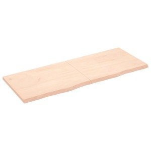 vidaXL Nástenná polica 160x60x(2-4) cm neošetrený dubový masív