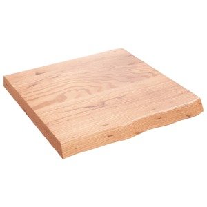 vidaXL Nástenná polica svetlohnedá 60x60x6 cm ošetrený dubový masív