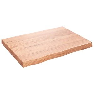 vidaXL Nástenná polica bledohnedá 80x60x6 cm ošetrený dubový masív