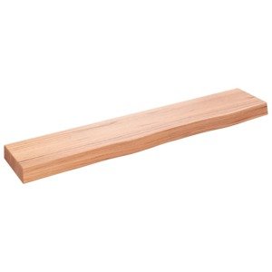 vidaXL Nástenná polica svetlohnedá 100x20x6 cm ošetrený dubový masív