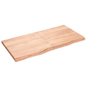 vidaXL Nástenná polica bledohnedá 120x60x4 cm ošetrený dubový masív