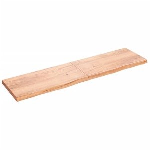 vidaXL Nástenná polica bledohnedá 200x50x6 cm ošetrený dubový masív