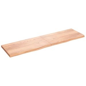 vidaXL Nástenná polica bledohnedá 220x60x6 cm ošetrený dubový masív